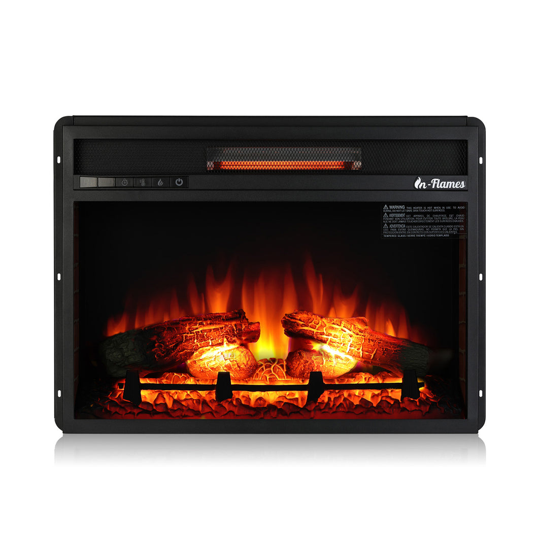 TURBRO in-Flames 26 Inch in-Wall Recessed Electric Fireplace - 7 Flame  Effects, Infrared Quartz, Adjustable