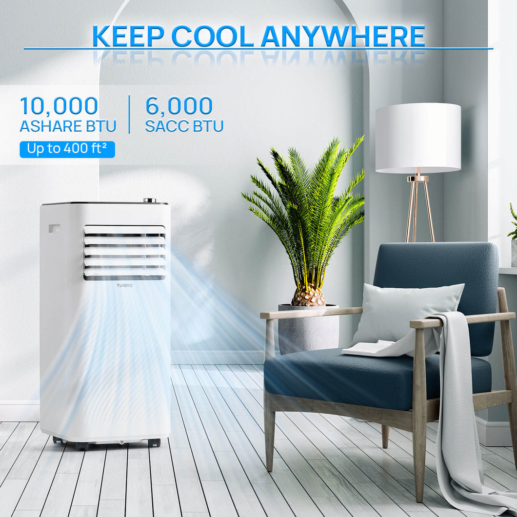 Vil have Øst Timor rolle TURBRO Finnmark 10,000 BTU Portable Air Conditioner, Dehumidifier and Fan,  3-in-1 Floor AC Unit