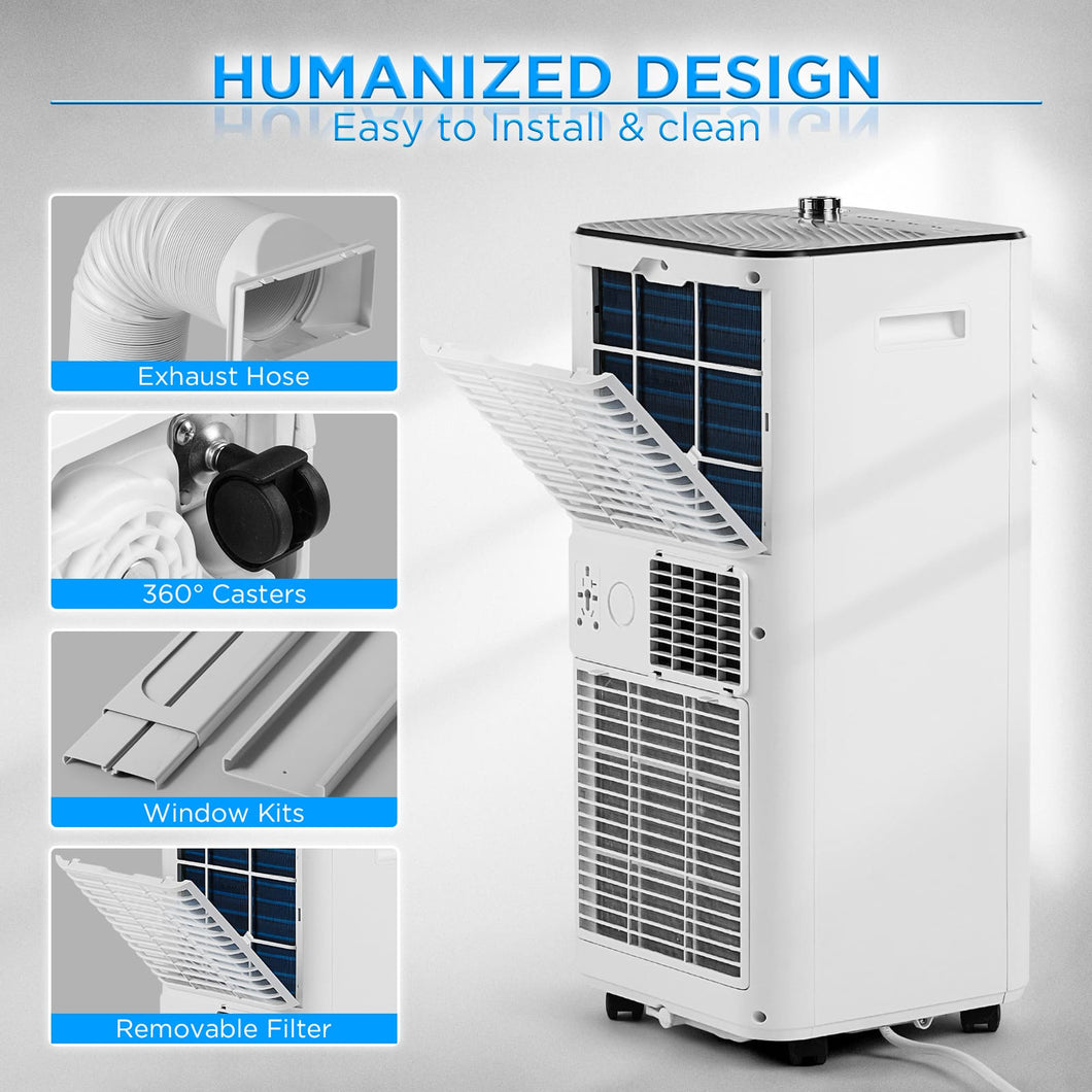 guld Total Alice TURBRO Finnmark 8,000 BTU Portable Air Conditioner, Dehumidifier and Fan,  3-in-1 Floor AC Unit for Rooms up to 300 Sq Ft (5,000 BTU SACC)