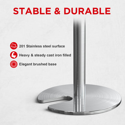 TURBRO Set of 2 Stanchion Retractable Barrier, 35.5-Inch Height, 6.5-Foot Nylon Belt with Secure Lock, Heavy Duty Stainless Steel, Easy Installation, Ideal for Industrial Commercial Lines